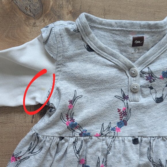 Tea Collection Reindeer Long Sleeved Dress - Size 6-9M - Picture 5 of 7